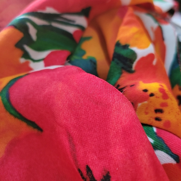 Zara Basic Floral Tank Blouse / Red & Orange / Size Small - Picture 7 of 7